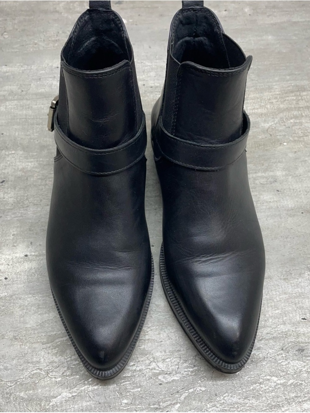 Lemovelle Ankle Boots Women 36 Black  Leather‎ Buckle Strap Made in Italy - Picture 4 of 8